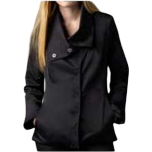 Eileen Fisher Black Asymmetrical Snap Windbreaker Jacket‎ XS